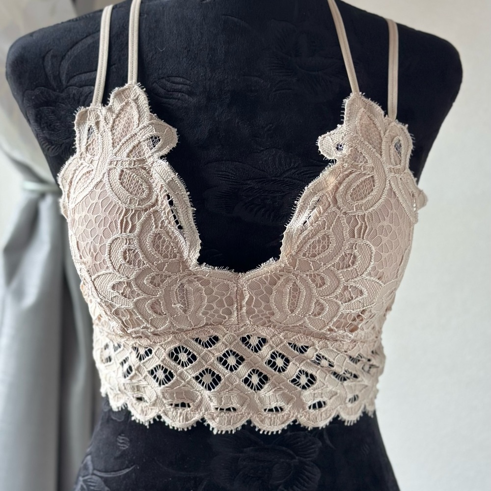 Off White Lace Bralette, New